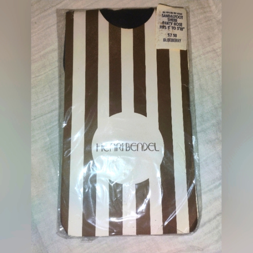 Vintage Henri Bendel Sandalfoot Sheer Panty Hose - Blueberry New